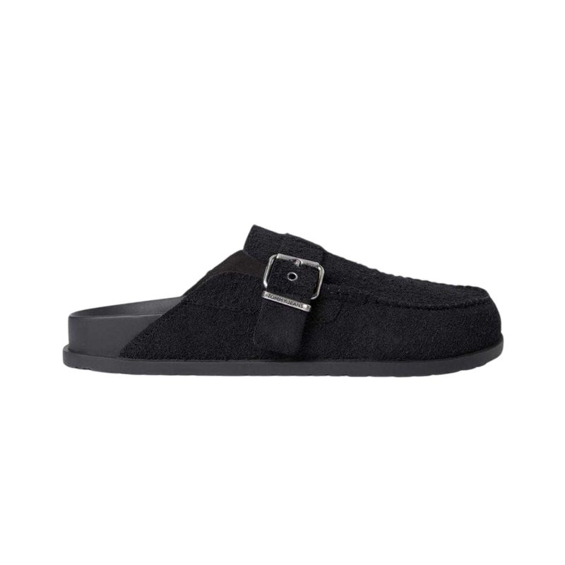 Tommy Jeans Mens Suede Slip-On Mules / Black